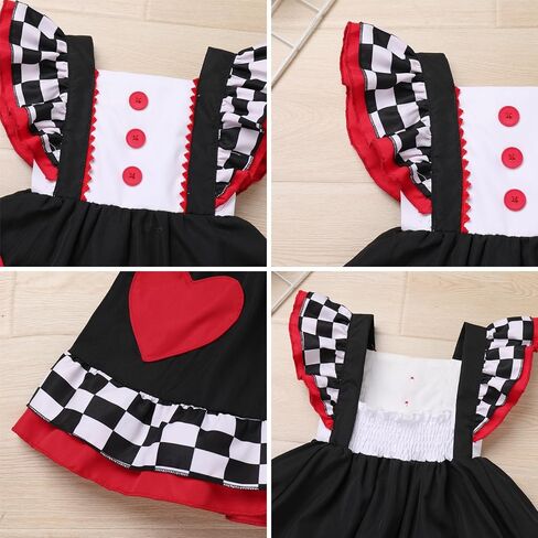 Baby Girl Princess Dress Cake Smash Birthday Tutu Dress Flutter Sleeve Red Heart Ruffle Tulle Bowknot Sundress Photo Shoot in Saudi Arabia