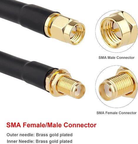 XRDS -RF 25ft SMA ذكر إلى SMA أنثى كابل تمديد محوري، 50 أوم KMR240 كابل محوري SMA منخفض الخسارة مع موصلات SMA لـ 3G/4G/5G/LTE/ADS-B/WiFi/Ham/راديو in Saudi Arabia
