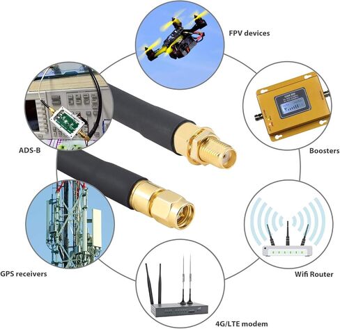 XRDS -RF 25ft SMA ذكر إلى SMA أنثى كابل تمديد محوري، 50 أوم KMR240 كابل محوري SMA منخفض الخسارة مع موصلات SMA لـ 3G/4G/5G/LTE/ADS-B/WiFi/Ham/راديو in Saudi Arabia