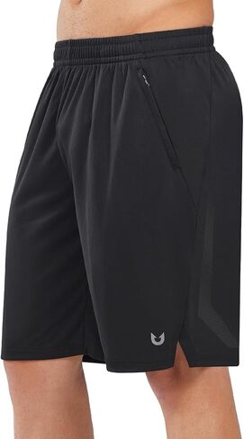NORTHYARD Men's 10" Athletic Basketball Shorts with Zipper Pockets Quick Dry Lightweight Running Workout Mesh Gym Shorts in Saudi Arabia