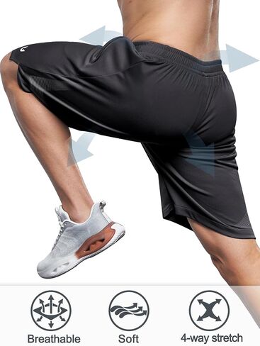 NORTHYARD Men's 10" Athletic Basketball Shorts with Zipper Pockets Quick Dry Lightweight Running Workout Mesh Gym Shorts in Saudi Arabia