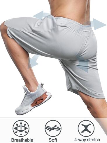 NORTHYARD Men's 10" Athletic Basketball Shorts with Zipper Pockets Quick Dry Lightweight Running Workout Mesh Gym Shorts in Saudi Arabia