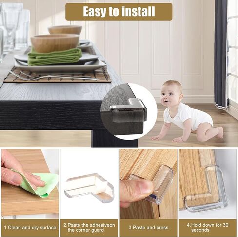 Corner Protector, 16 Packs Baby Proofing Corner Guards,Best Clear Transparent Table Edge Protectors Bumper, Keep Child Baby Safe, Protectors for Furniture Cabinet Against Sharp Corners in Saudi Arabia