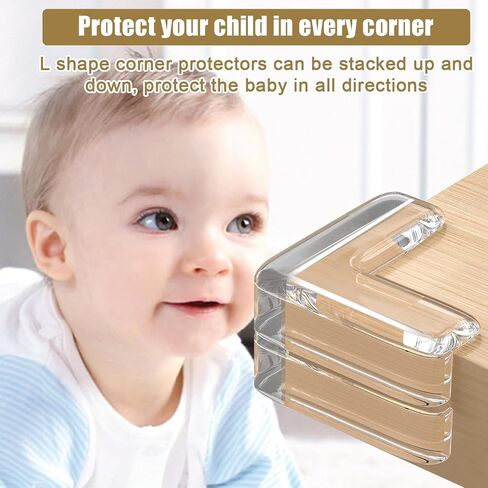 Corner Protector, 16 Packs Baby Proofing Corner Guards,Best Clear Transparent Table Edge Protectors Bumper, Keep Child Baby Safe, Protectors for Furniture Cabinet Against Sharp Corners in Saudi Arabia