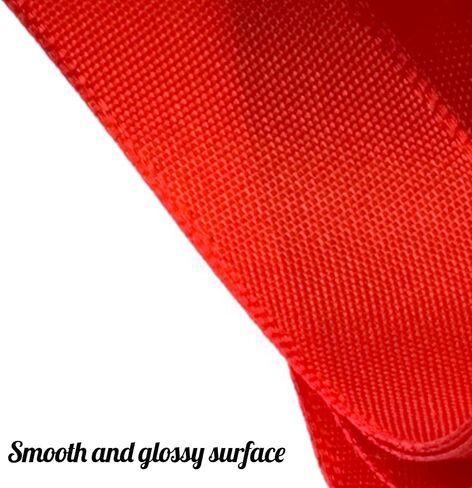 25 Yards Red Satin Ribbon 1 1/2inch, Single Face Polyester Silk Fabric Hair String Ribbon for Craft, Flower Bouquets, Gift Wrapping, Wedding, Bow Making and Valentines Decoration in Saudi Arabia