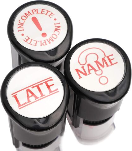 Juvale Self Inking Stamp Set, Rubber Stamps (Red, 3 Pack) in Saudi Arabia