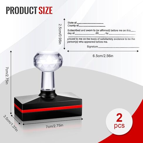 Ctosree 2 Pcs Jurat Stamp Notary Pre Ink Notary 0.98 x 2.56 Inches Notary Seal for Notarization in Saudi Arabia