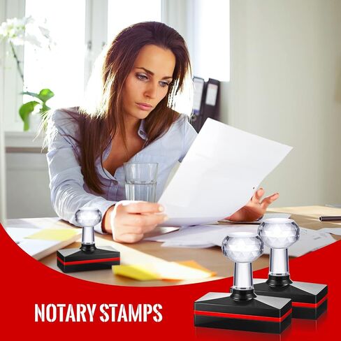 Ctosree 2 Pcs Jurat Stamp Notary Pre Ink Notary 0.98 x 2.56 Inches Notary Seal for Notarization in Saudi Arabia