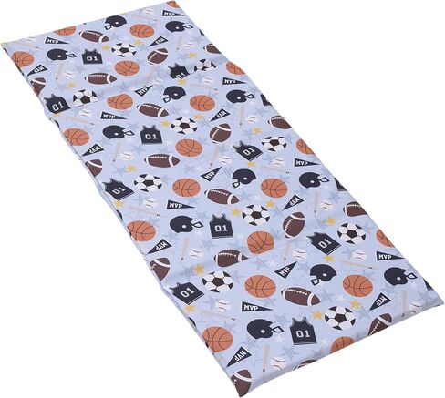 Everything Kids Sports Gray, Navy, Orange, and Brown Preschool Nap Pad Sheet in Saudi Arabia