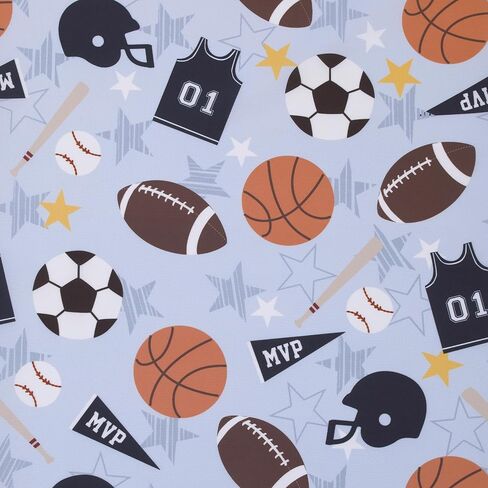 Everything Kids Sports Gray, Navy, Orange, and Brown Preschool Nap Pad Sheet in Saudi Arabia
