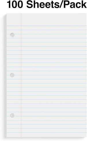 Staples 200055 College Ruled Filler Paper 5 1/2-Inch x 8 1/2-Inch 100/Pack (12301M) in Saudi Arabia