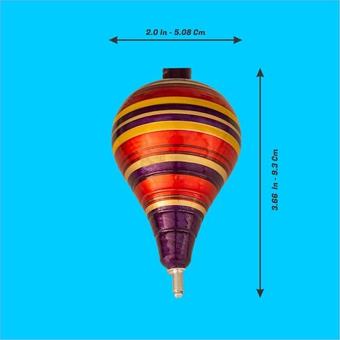 Spinning Top Trompo - عبوات من 3 قطع من الأسطح الدوارة المنحوتة بالخشب - نقطة فولاذية قوية لتعزيز الثبات - براعة رائعة - مثالية للمبتدئين والوسطاء - Trompos de Mexico de Madera in Kuwait