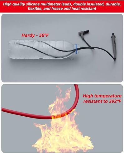 HengTianMei يؤدي اختبار متعدد السيليكون الناعم، قراءة دقيقة للاختبار الدقيق، CAT IV 1000V 20A، قابس الموز 4 مم، مع لقمة دقيقة قابلة للاستبدال، للمشبك الرقمي المتعدد الإلكتروني in Kuwait