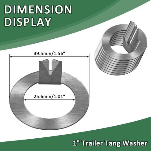 SAQXK Pack of 8 Trailer Wheel Spindle Tang Washer Fits for EZ Lube Spindle Axle 2K to 7K Replacement Spindle Tang Washer Inner Diameter 1" in Kuwait
