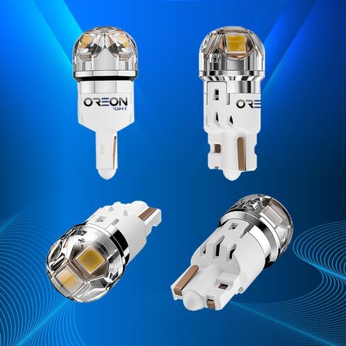 OreonLight T10 W5W 194 مصباح LED 400LM لمبة 6000K أبيض، 168 2825 T10 استبدال لمبة الإضاءة الداخلية للسيارة لإضاءة لوحة الترخيص، القبة، ضوء Dor، ضوء الخريطة، ضوء مجاملة، فائق السطوع 12 فولت (عبوتان) in Kuwait