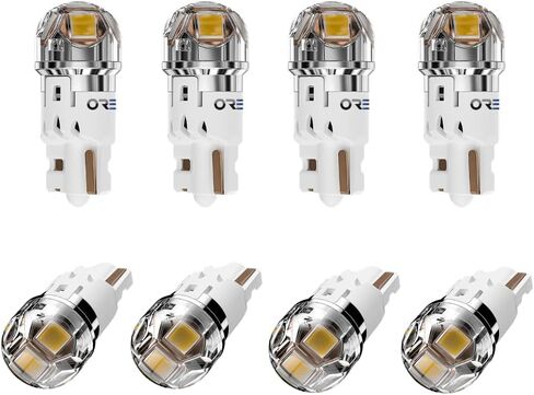 OreonLight T10 W5W 194 مصباح LED 400LM لمبة 6000K أبيض، 168 2825 T10 استبدال لمبة الإضاءة الداخلية للسيارة لإضاءة لوحة الترخيص، القبة، ضوء Dor، ضوء الخريطة، ضوء مجاملة، فائق السطوع 12 فولت (عبوتان) in Kuwait