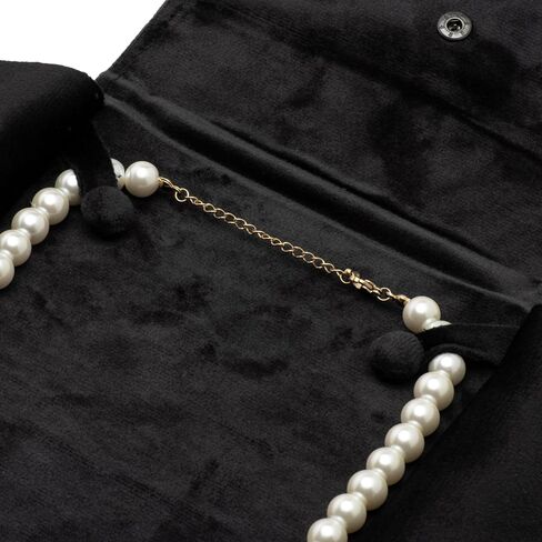 Velvet Necklace Jewelry Travel Folder Storage Display Case (Beige) in Saudi Arabia