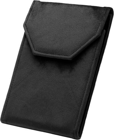 Velvet Necklace Jewelry Travel Folder Storage Display Case (Beige) in Saudi Arabia