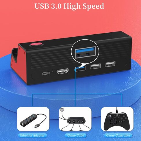 HEIYING Switch TV Docking Station for Nintendo Switch/Switch OLED, Portable Switch TV Dock Charger Stand with 4K HDMI Adapter/USB Port/Type C Charger Port. in Saudi Arabia
