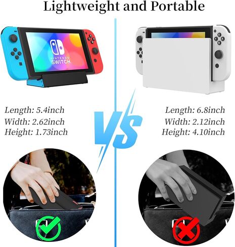 HEIYING Switch TV Docking Station for Nintendo Switch/Switch OLED, Portable Switch TV Dock Charger Stand with 4K HDMI Adapter/USB Port/Type C Charger Port. in Saudi Arabia