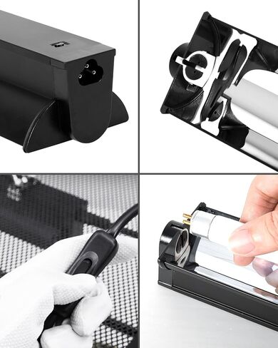 WACOOL 34 بوصة T5 HO UVB مصباح الزواحف وT5 HO UVB لمبة إضاءة الزواحف 39 وات، UVB12.0 ضوء الزواحف و46 بوصة غطاء تررم كومبو in Kuwait