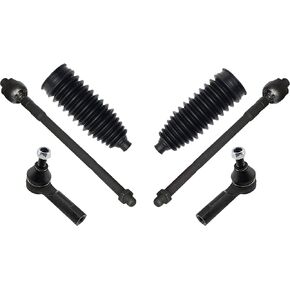 PartsW - 6 Pc for NISSAN ALTIMA 2002-2006 All Models, Tie Rod Ends Passenger & Driver Side Rack & Pinion Bellow Boots Steering Kit in Kuwait