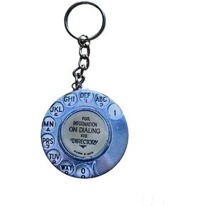 سلسلة مفاتيح بقرص هاتف عتيق - حلقة مفاتيح هاتف دوارة - حامل مفتاح هاتف دوار للحنين - هدية فريدة لهواة جمع الهالوين والأصدقاء والعائلة وزملاء المنزل ومفتاح السيارة in Kuwait