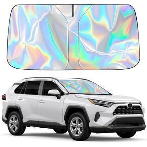 Upgraded Car Windshield Sun Shade - 240T Thickened Laser Reflective, Blocks 99% Heat & UV, Keeps Vehicle Cool, Prevents Fading - Universal for Cars, SUVs, Trucks (Universal Fit) in Saudi Arabia