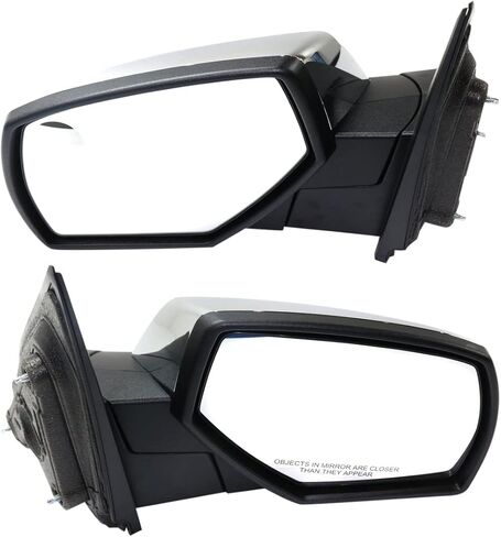 Garage-Pro Driver & Passenger Side Non-Electric Mirrors for Chevrolet Silverado 1500 GMC Sierra 1500 2014-2018 Manual Fold Without Signal Light, Blind Spot Monitor, Memory & Puddle Lamp Chrome in Saudi Arabia