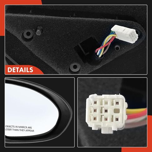 مرآة باب كهربائية جانبية للركاب من A-Premium - متوافقة مع Mazda 3 2010 2011 2012 2013 - مرآة رؤية خلفية خارجية قابلة للطي يدويًا ساخنة - استبدال # BBM56912ZL in Saudi Arabia
