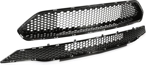 Kojem Upper + Lower Grille Compatible with 2018-2023 Ford Mustang GT Ecoboost Grill Bullitt Style Glossy Black Honeycomb in Saudi Arabia