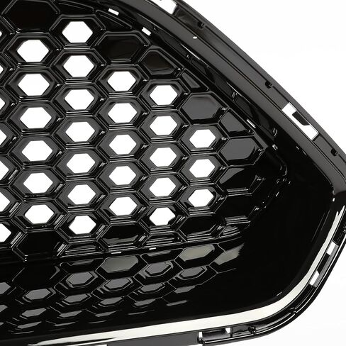 Kojem Upper + Lower Grille Compatible with 2018-2023 Ford Mustang GT Ecoboost Grill Bullitt Style Glossy Black Honeycomb in Saudi Arabia