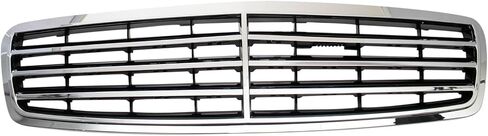 TRQ Front Grille Black & Silver Compatible with 2003-2007 Mercedes-Benz C230 2001-2005 C240 2006-2007 C280 2002-2004 C32 AMG 2001-2004 C320 C350 MB1200117 MB1200143 in Saudi Arabia