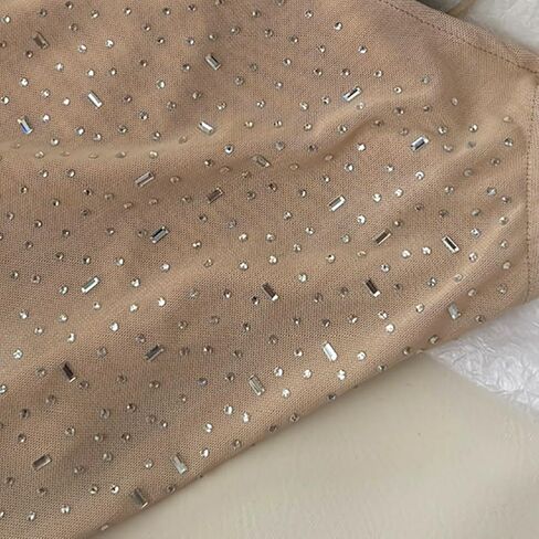 Tchin Sexy Sparkly Rhinestone Birthday Dresses for Women Sparkle Nude Sheer Mesh Party Dress Glitter See Through Club Outfits in Saudi Arabia