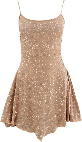Tchin Sexy Sparkly Rhinestone Birthday Dresses for Women Sparkle Nude Sheer Mesh Party Dress Glitter See Through Club Outfits in Saudi Arabia