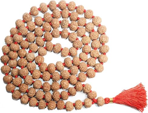 Certified 7 Mukhi (Face) Rudraksha Mala (Necklaces) 108 + 1 Knotted Beads Japa Rosary Free Om Pouch in Saudi Arabia