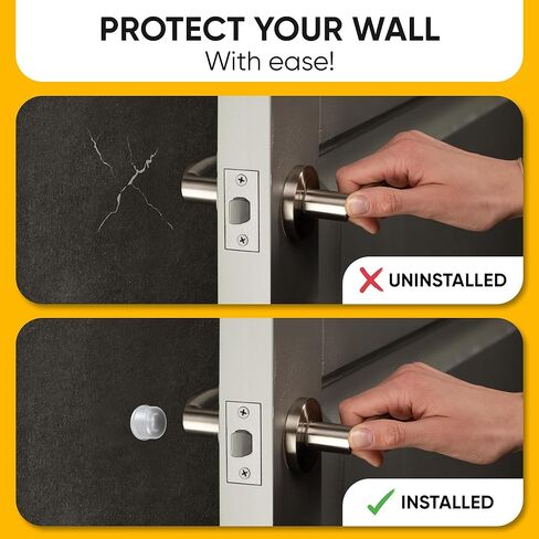 Vellax Wall Protectors - 4 Pcs of Clear Rubber Knob, Self Adhesive, Guard Door Bumper Reusable Solution for Stopping Damage & Noise from Doors in Your Home or Office, Durable, Shock Absorbent Discreet in Kuwait
