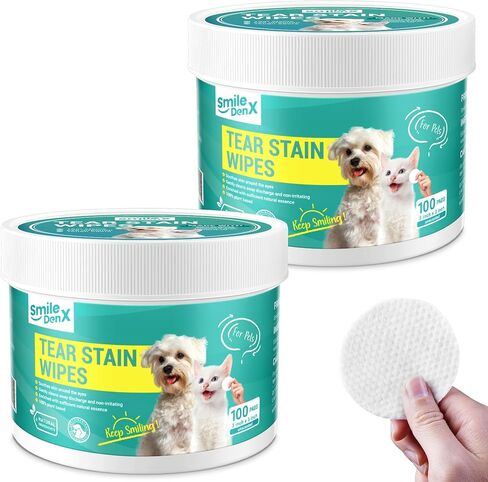 مناديل عين الكلب ، مناديل طيبة للبقع للدموع للكلاب والقطط ， غسل نظافة العين للحيوانات الأليفة يزيل التفريغ ، القشرة ، الحطام ، و gunk (100 pcs ، bleberry) in Kuwait