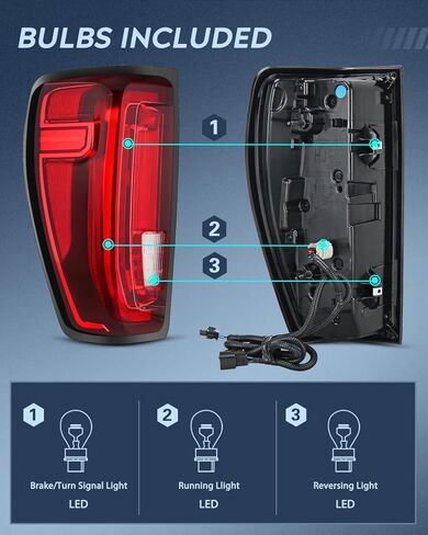 مجموعة الضوء الخلفي Nilight متوافقة مع GMC 2019 2020 2021 2022 2023 2024 Sierra 1500 LED نوع المصابيح الخلفية 2020-2024 Sierra 2500HD 3500HD استبدال المصباح الخلفي للسائق وجانب الركاب in Kuwait