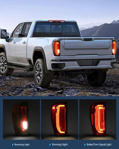 مجموعة الضوء الخلفي Nilight متوافقة مع GMC 2019 2020 2021 2022 2023 2024 Sierra 1500 LED نوع المصابيح الخلفية 2020-2024 Sierra 2500HD 3500HD استبدال المصباح الخلفي للسائق وجانب الركاب in Kuwait