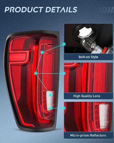 مجموعة الضوء الخلفي Nilight متوافقة مع GMC 2019 2020 2021 2022 2023 2024 Sierra 1500 LED نوع المصابيح الخلفية 2020-2024 Sierra 2500HD 3500HD استبدال المصباح الخلفي للسائق وجانب الركاب in Kuwait