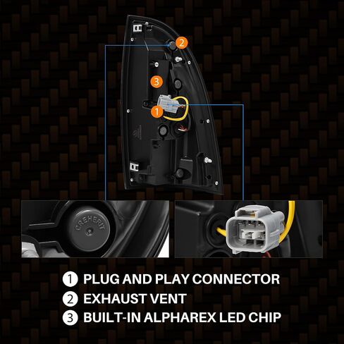 Alpharex لـ 05-15 Tacoma LUXX-Series مصابيح LED خلفية ألفا-أسود in Kuwait
