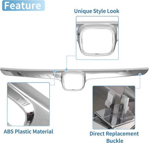 X AUTOHAUX No.71122SNAA00 Front Grille Trim Hood Bumper Grille Grill for Honda Civic 2006-2008 Front Bumper Kidney Grille Grill Chrome Silver Tone in Saudi Arabia