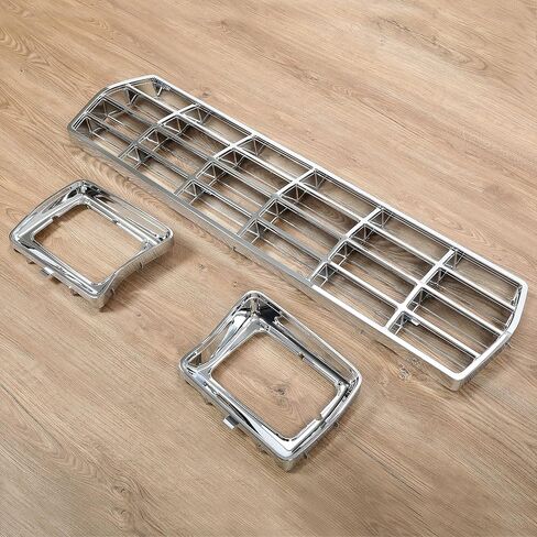 الشبكة الأمامية وإطار المصباح الأمامي من HECASA متوافق مع 1978-1979 Ford Bronco F100 F150 F250 F350 لاستبدال FO1200111 D8TZ8150C FO2513115 FO2512114 كروم فضي in Saudi Arabia