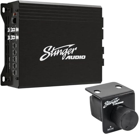 STINGER Audio MT-1000.1v2 Monoblock 1000 Watt RMS Car Audio Compact Subwoofer Amplifier w/Remote Subwoofer Level Control Bass Knob, Class D, Hexfet Mosfet, Subsonic Filter, Low-Pass Filter in Kuwait