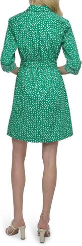 DKNY Womens Long Sleeve Collared Tie Fit & Flare Mini Dress in Saudi Arabia