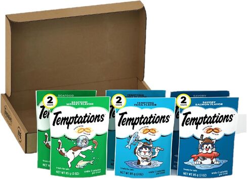 Temptations Classics and MixUps Crunchy and Soft Cat Treats Variety Mega Pack, (4) 6.3 oz. Pouches in Kuwait