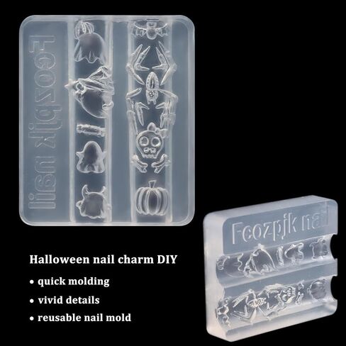 Silicone Nail Art Molds, 2PCS 3D Flowers Nail Charm Molds with Carving Pen Clear Modeling Templates Hibiscus Flowers Cherry Blossom Design Mold for Resin Epoxy Professional Supplies in Saudi Arabia