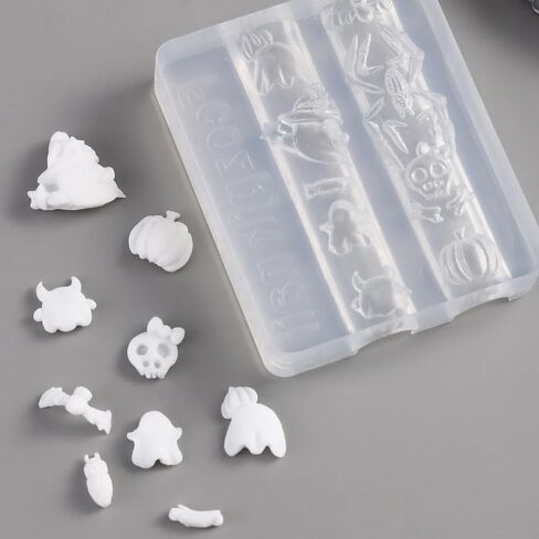 Silicone Nail Art Molds, 2PCS 3D Flowers Nail Charm Molds with Carving Pen Clear Modeling Templates Hibiscus Flowers Cherry Blossom Design Mold for Resin Epoxy Professional Supplies in Saudi Arabia