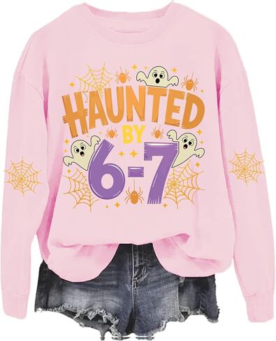 Haunted by 6-7 Sweatshirt Halloween Ghosts Sweatshirts Six Seven Halloween Shirt Tops in Saudi Arabia
